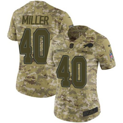 Nike Buffalo Bills #40 Von Miller Camo Women's Stitched NFL Limited 2018 Salute to Service Jersey